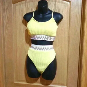 Yellow size XL sexy high waist bikini NWT